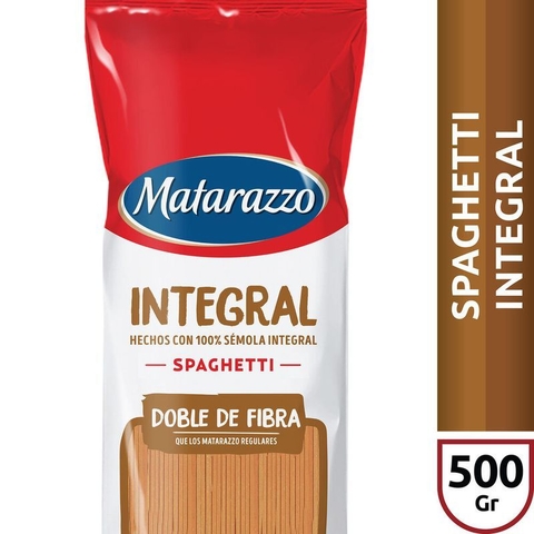 Fideos Spaghetti Integral Matarazzo 500 Gr