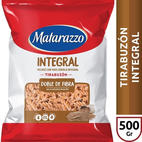 Fideos Tirabuzón Integrales x 500 Gr- Matarazzo