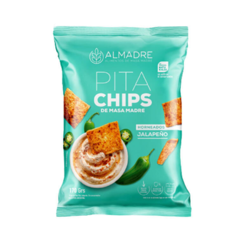 Pita Chips de Masa Madre Jalapeño x 170 Gr - Almadre