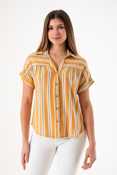 Camisa de lino rayada - comprar online