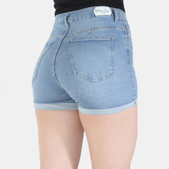 Short celeste doblez - Malena moda femenina