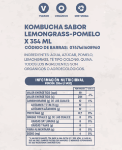 Kombucha Kombutonic - Lemongrass & Pomelo - Casa Vegana