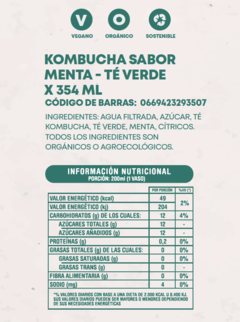 Kombucha Classic - Menta & Té Verde - comprar online