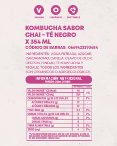 Kombucha Classic - Chai & Té Negro - Casa Vegana