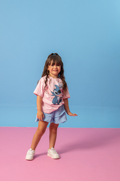 Combinadinho Stitch Tee + Short Saia Priscila (Stitch Azul) na internet