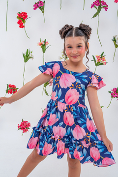 Vestido Filha Laura - Floral Azul na internet