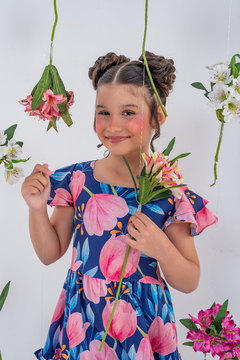 Vestido Filha Laura - Floral Azul - comprar online