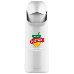 Garrafa Térmica Magic Pump 1.8L - Mantenha suas bebidas quentes ou geladas por horas, perfeito para o seu chimarrão. Branca