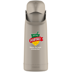 Garrafa Térmica Magic Pump 1.8L - Mantenha suas bebidas quentes ou geladas por horas, perfeito para o seu chimarrão. Bege