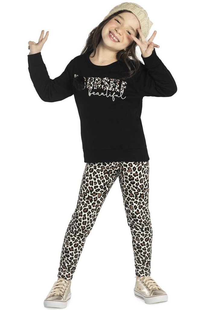 Conjunto Infantil Rovitex Legging e Blus o Be Yourself