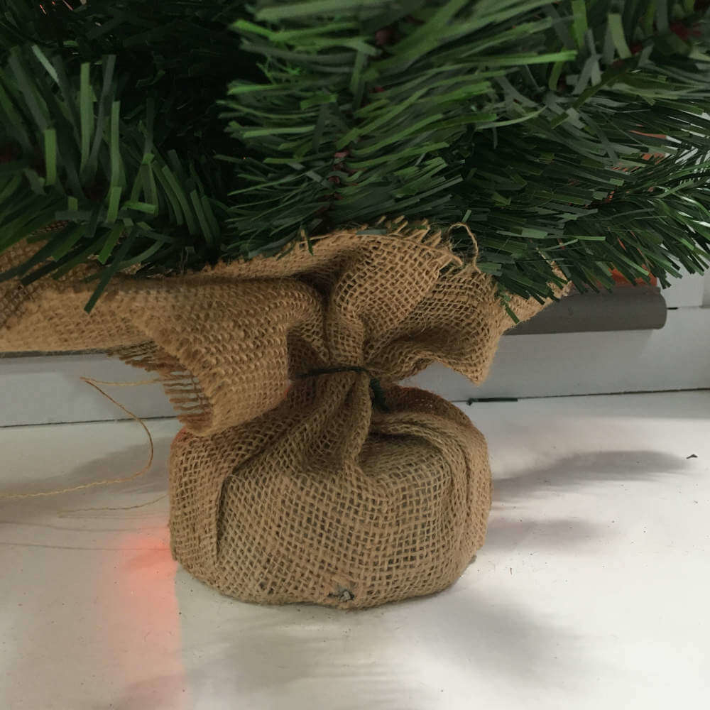 Mini árvore de natal dobrável Juta verde 60 cm