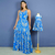 Kit de Vestidos Aila Azul Floreado Adulto e Infantil - comprar online