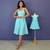 Kit de Vestidos Adulto Livia Azul e infantil Valentina Azul