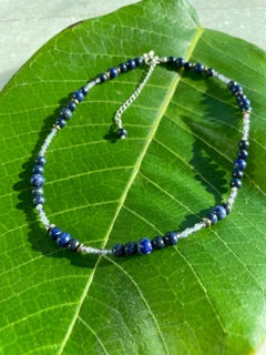 choker lápis lazuli com ametista e hematita