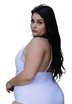 Body Boris De Renda Alças e Decote Plus Size - loja online