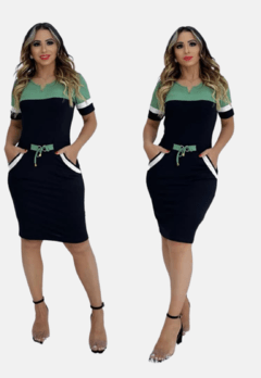 Vestido Midi Justo Tubinho Moda Evangelica Cinto Igreja - comprar online