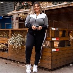 Imagem do Conjunto Malha crepe Inverno Plus Size Blusa zíper Calça