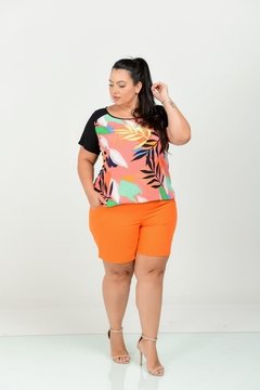 Conjunto Com Shorts E Blusa Estampada Plus Size Grande Verao - comprar online