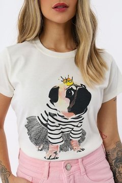 Blusa Tshirt Feminina Minimalista C Estampa desenho algodão - loja online