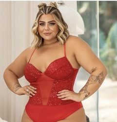 Body brilho paête plus size luxo natal - comprar online