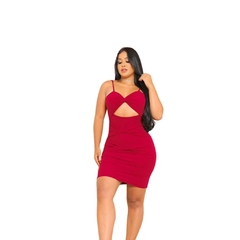 Vestido Sexy Alcinha abertura fenda laço Na Barriga - comprar online