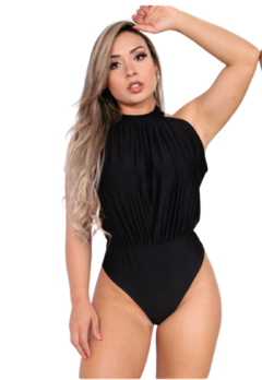 Body Feminino Gola Alta Suplex Liso Preto Atacado - comprar online