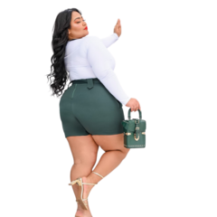 Shorts saia Plus Size Grande Alfaiataria com cinto e bolso - loja online