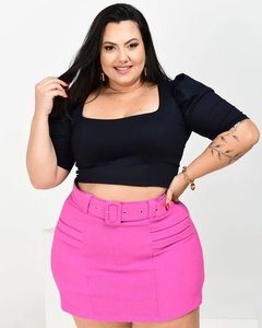 Cropped Blusinha Plus Size Princesa Blusa Manga Bufante