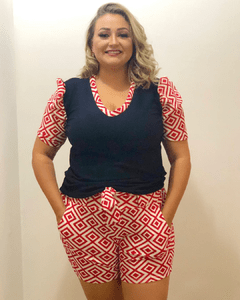 Conjunto Blusa e Shorts Feminino Estampado - Summer Body Brazil comercio de roupas Ltda