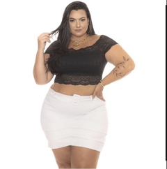 Cropped ciganinha rendado plus size