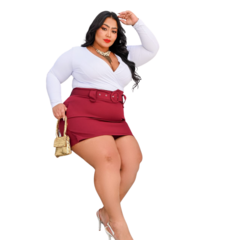 Shorts saia Plus Size Grande Alfaiataria com cinto e bolso - comprar online