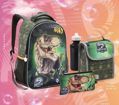 Kit Mochila Escolar Infantil Menino Lancheira Dinossauro - loja online