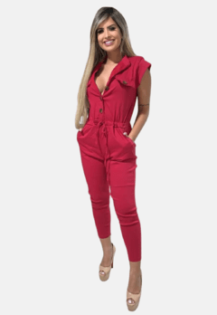 Macacão Longo Feminino Com Botão E Cinto - Summer Body Brazil comercio de roupas Ltda