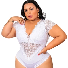 Body Renda Plus Size Manguinha Body Moda Verão Plus