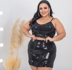 Cropped Feminino Paête Plus Size