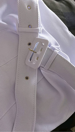 Calça Montaria Feminina Branca Cintura Alta C/cinto E Lycra - comprar online