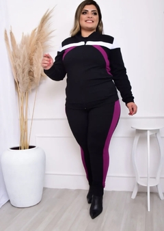 Conjunto Feminino Plus Size Blusa Calça Crepe Listra Frio G3 - Summer Body Brazil comercio de roupas Ltda