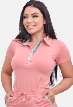 Conjunto Moda Evangélica Roupa Feminina Blusinha Gola Polo - Summer Body Brazil comercio de roupas Ltda