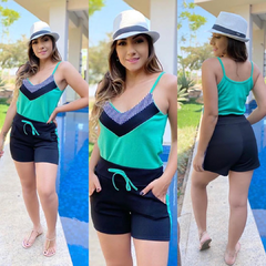 Conjunto Feminino blusa xadrez e Short Kit 6 Peças Atacado - Summer Body Brazil comercio de roupas Ltda