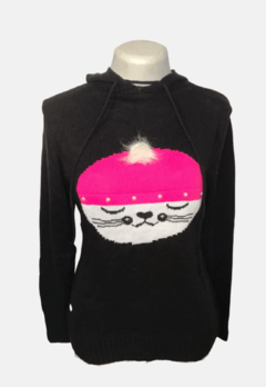 BLUSA MANGA LONGA TRICOT ESTAMPADA POMPOM QUENTINHA INVERNO na internet