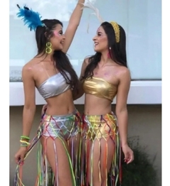 Top E Short Fantasia Conjunto Metalizado Lançamento Carnaval na internet