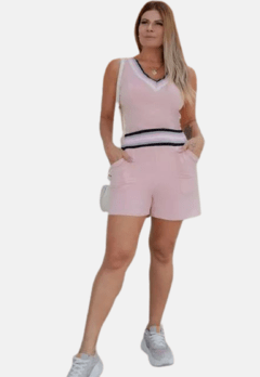 Conjunto Short E Blusa Listras Conjuntinho Feminino - comprar online