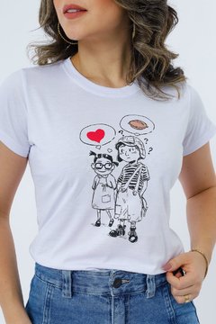 Blusa Tshirt Feminina Minimalista C Estampa desenho algodão na internet