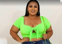 Cropped amarrar nozinho plus size modelo seleçao Brasileira na internet