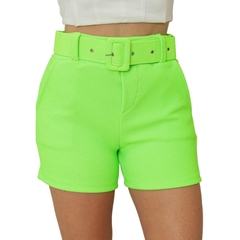 Shorts Feminino Moda Verão Cintura Alta fivela malha pop - comprar online