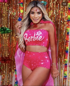 conjunto hot pant barbie bloquinho coleção carnaval 2023 - comprar online