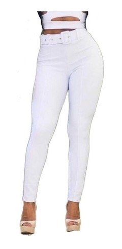 Calça Montaria Feminina Branca Cintura Alta C/cinto E Lycra na internet