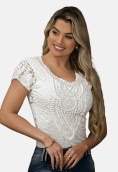 Body Renda Tule Pérola Com Pérola Transparência Modeni - Summer Body Brazil comercio de roupas Ltda