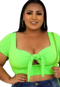 Cropped amarrar nozinho plus size modelo seleçao Brasileira - comprar online