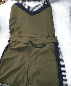 Conjunto Conjuntinho Malha Crepe de Alça e Shorts Xadrez na internet